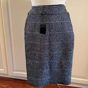 NWT. BCBG MAXAZRIA Black/silver tube stretch skirt size M